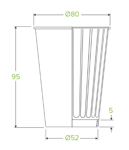 BioPak Compostable Kraft Double Wall Cup 8oz (255ml) 80mm Diameter ...