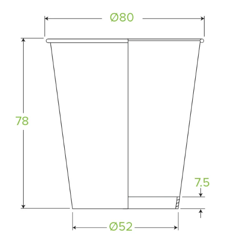 BioPak Compostable White Single Wall Cup 6oz (230ml) 80mm Diameter ...