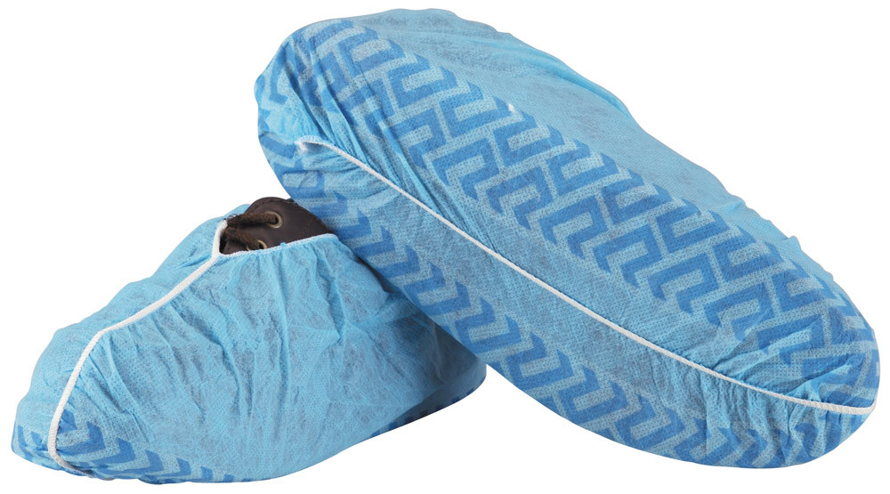 Polyethylene Shoe Covers with Non Slip Sole Blue Carton of 500 Shoe
