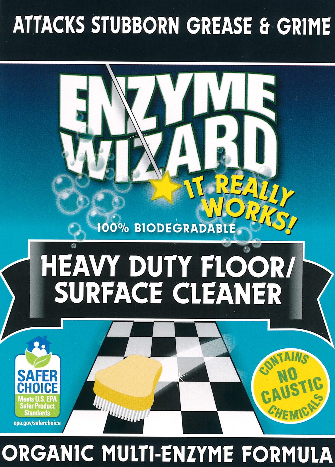 (Discontinued) Label for Enzyme Wizard Heavy Duty Floor Surface Cleaner