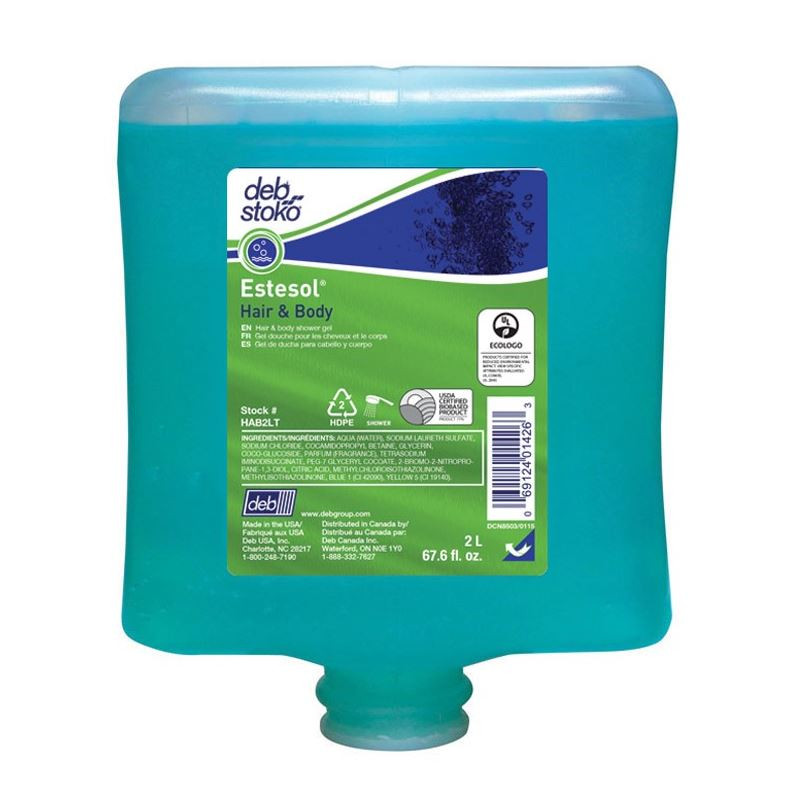 Deb Estesol Hair and Body Wash 2L Carton of 4 Hair and Body Wash