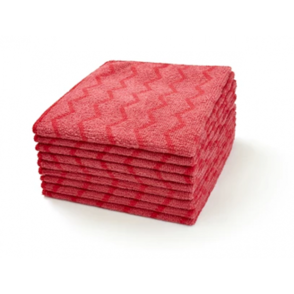Rubbermaid Hygen Red Zig-Zag Pattern Microfibre Cloth 40x40cm