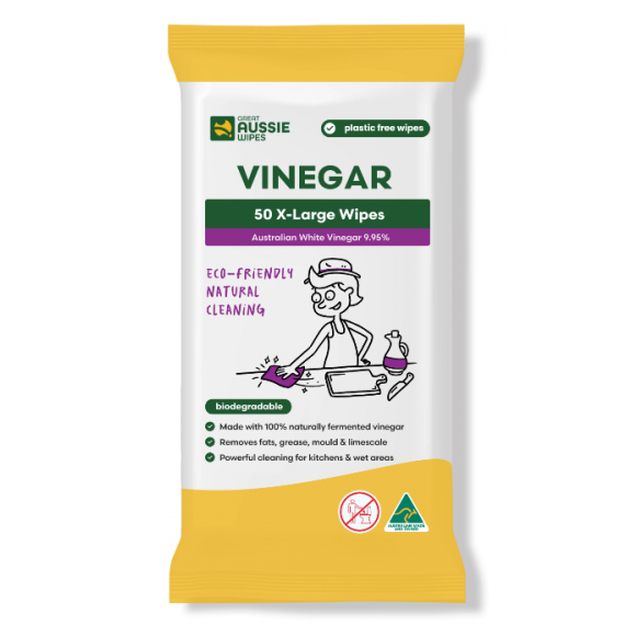 Great Aussie Wipes Vinegar Heavy Duty Wipes Soft Packet of 50