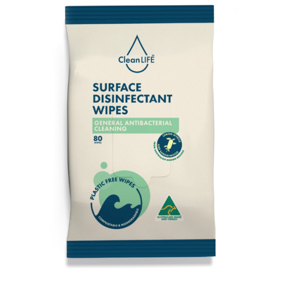 CleanLIFE Surface Disinfectant Wipes Packet of 80