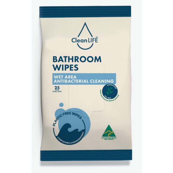 CleanLIFE Bathroom Wipes Packet of 25