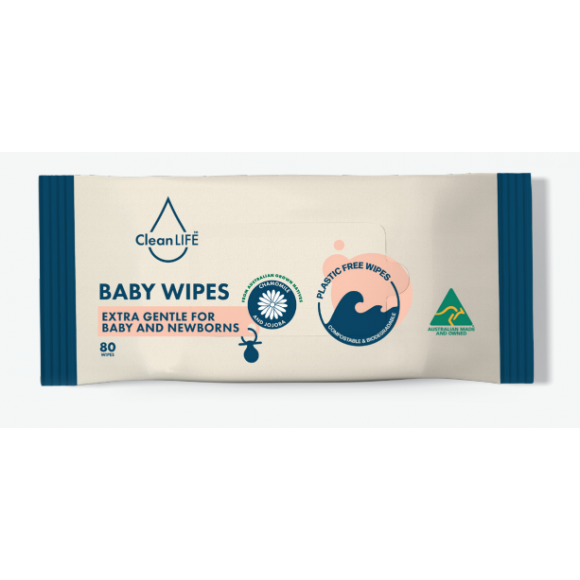 CleanLIFE Baby Wipes Packet of 80