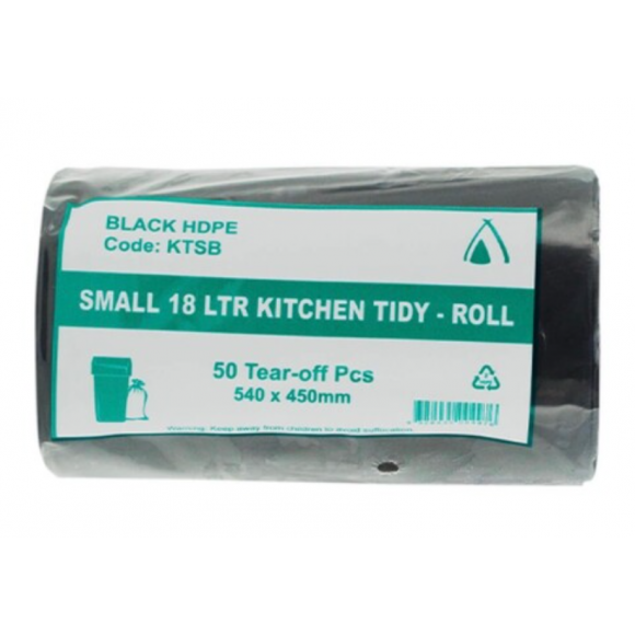 Bin Liners on Rolls Black 18L Carton of 1000