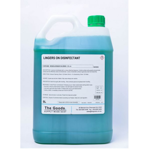 Lingers Disinfectant Cleaner Deodoriser 5L