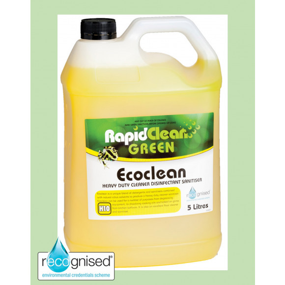 Rapid Green Ecoclean Powerful Cleaner and Sanitiser 5L