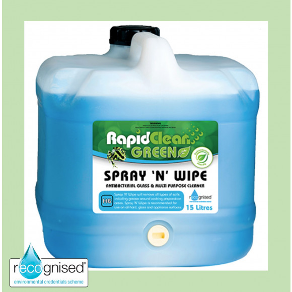 Rapid Green Antibacterial Spray and Wipe 15L