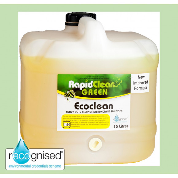Rapid Green Ecoclean Powerful Cleaner and Sanitiser 15L