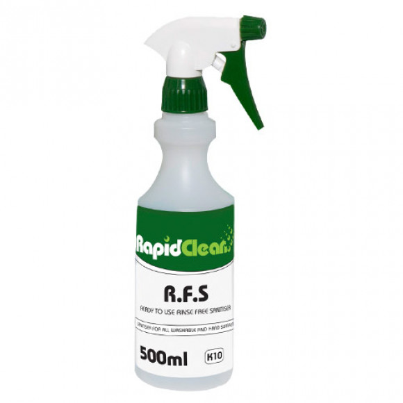 Rapid Clean Rinse Free Sanitiser (Screen Printed) Bottle Only 500ml