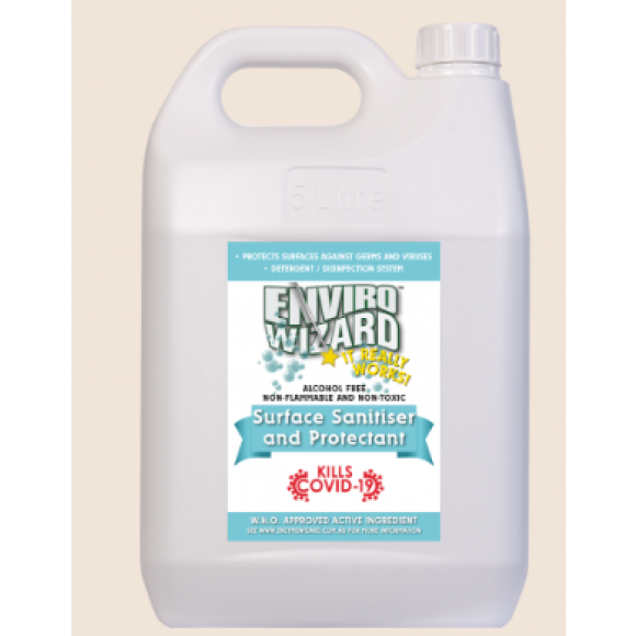 Enzyme Wizard Surface Sanitiser Hospital Grade Disinfectant 5L Carton of 3