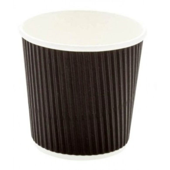 Hot Paper Cup Corrugated Charcoal 4oz Carton of 500