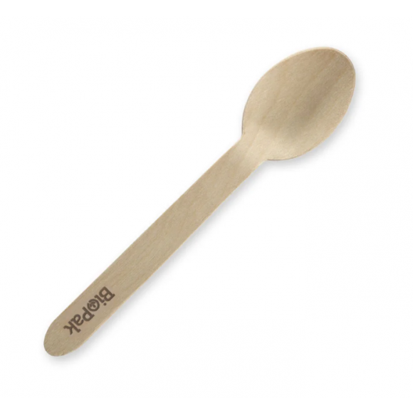 BioPak Compostable Wooden Disposable Spoon Carton of 1000