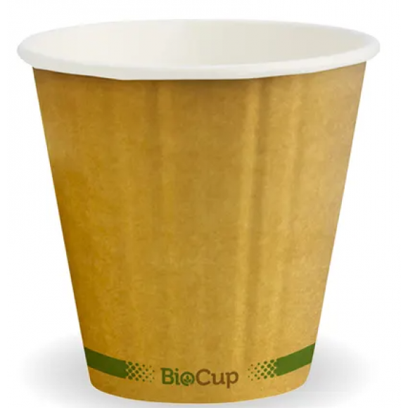 BioPak Compostable Kraft Double Wall Cup 8oz (295ml) 90mm Diameter Carton of 1000