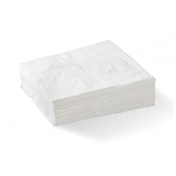 BioPak Compostable White 1/4 Fold Lunch Napkin 1ply Carton of 3000