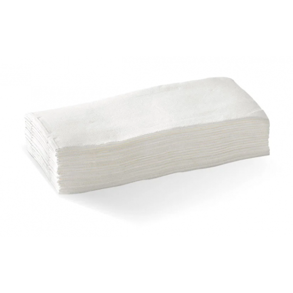 BioPak Compostable White 1/8 Fold Dinner Napkin 2ply Carton of 1000