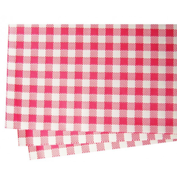 Checkered Gingham Grease Proof Paper Red & White 320x200mm Pack of 500