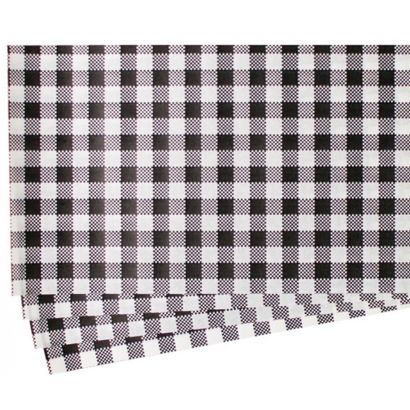 Checkered Gingham Grease Proof Paper Black & White 320x200mm Pack of 500