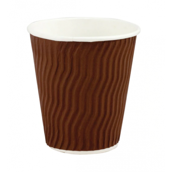 Cool Wave Hot Paper Dual Wall Brown Drink Cup 8oz Carton of 500