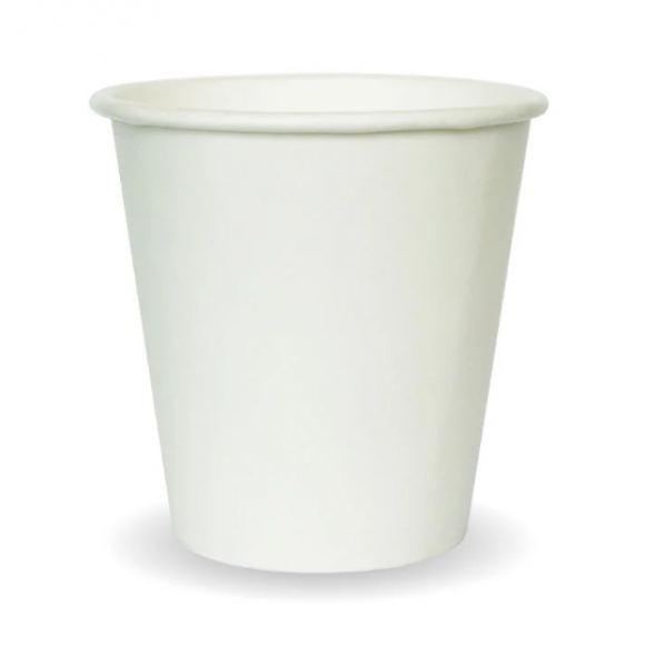 BioPak Compostable White Single Wall Cup 6oz (230ml) 80mm Diameter Carton of 1000