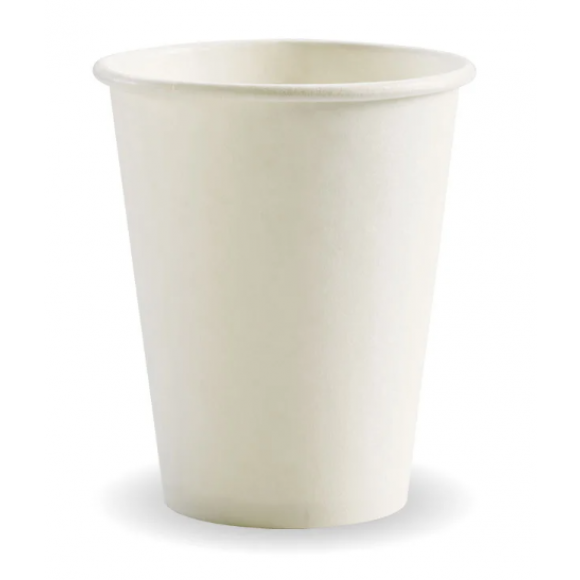 BioPak Compostable White Single Wall Cup 8oz (280ml) 80mm Diameter Carton of 1000