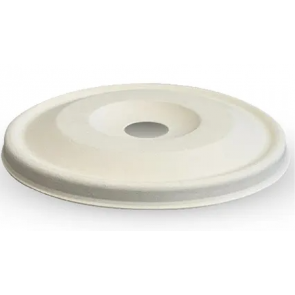 BioPak Plant Fibre Flat Cold Paper BioCup Lid 90mm Carton of 1000