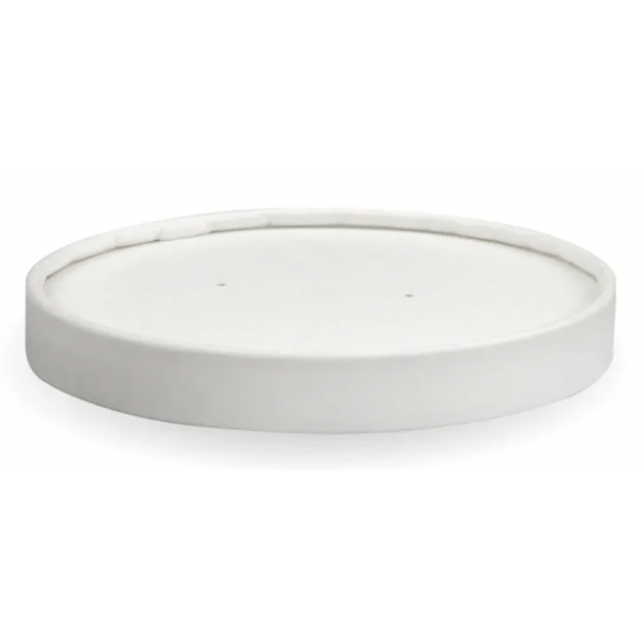 BioPak Paper Biobowl Lid White 430-950ml/12-32oz Carton of 500