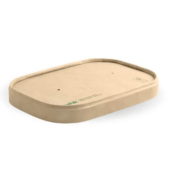 BioPak BioBoard Kraft Paper Takeaway Lid 500-1000ml Carton of 300