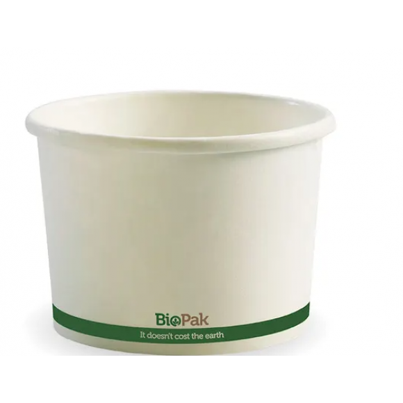 BioPak BioBowl White 550ml 16oz Carton of 500