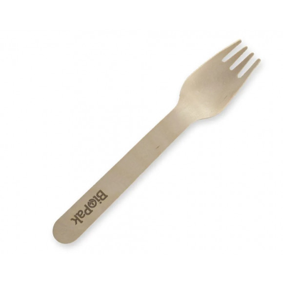 Biopak Compostable Coated Wooden Disposable 16cm Fork Carton of 1000