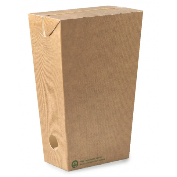 BioPak Unlined Enclosed BioBoard Chip Box Large Carton of 800