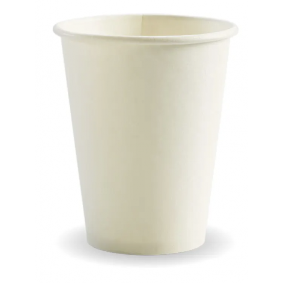 BioPak White Single Wall Biocup 390ml/12oz (90mm) Carton of 1000