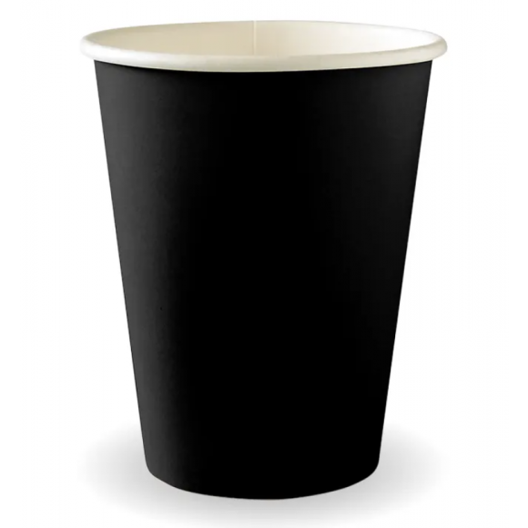 BioPak Black Single Wall BioCup 390ml/12oz (90mm) Carton of 1000