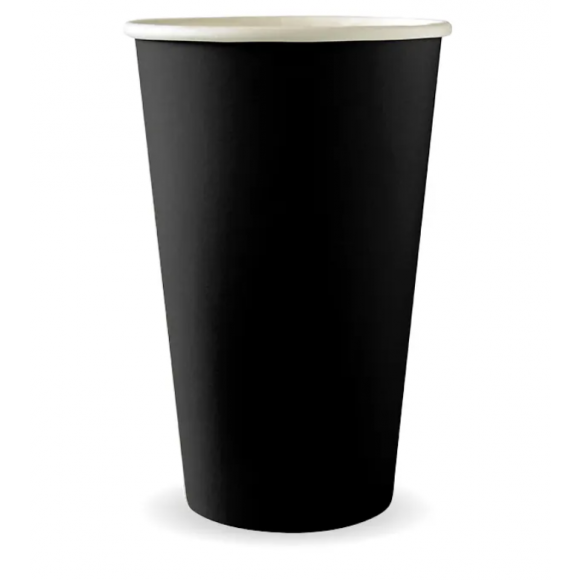 BioPak Black Single Wall BioCup 510ml/16oz (90mm) Carton of 1000