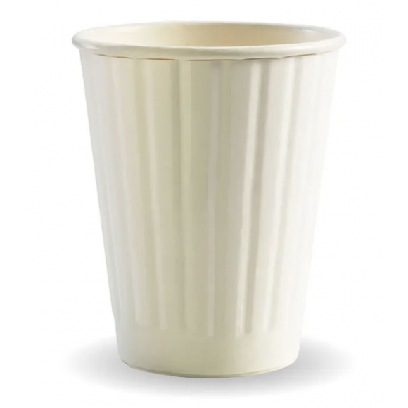 BioPak White Double Wall BioCup 255ml/8oz (80mm) Carton of 1000