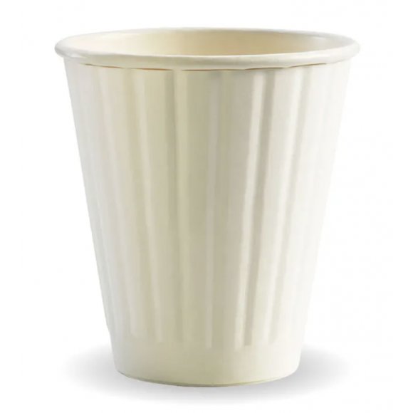 BioPak White Double Wall BioCup 295ml/8oz (90mm) Carton of 1000