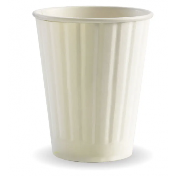 BioPak White Double Wall BioCup 390ml/12oz (90mm) Carton of 1000