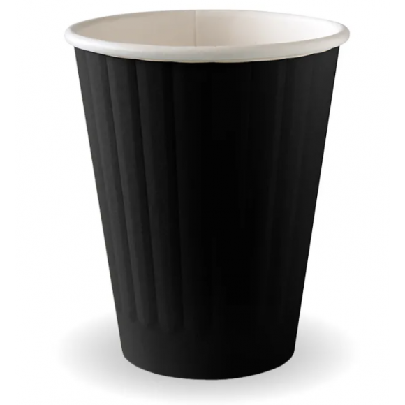 BioPak Black Double Wall BioCup 255ml / 8oz (80mm) Carton of 1000