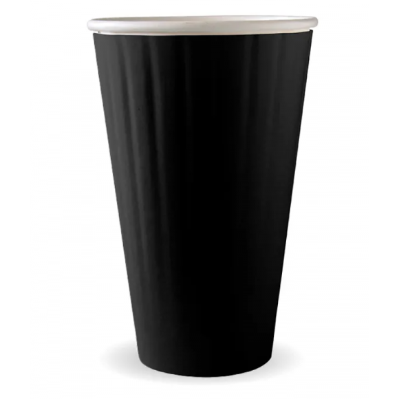BioPak Black Double Wall BioCup 460ml / 16oz (90mm) Carton of 600