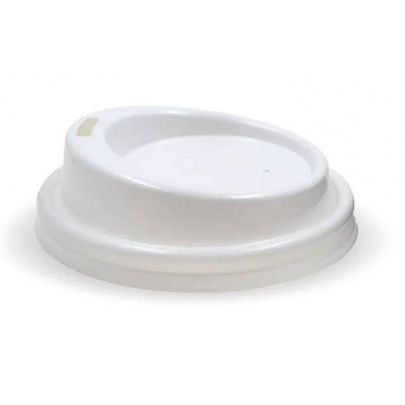 BioPak White PS Sipper BioCup Lid 63mm / 4oz Carton of 1000