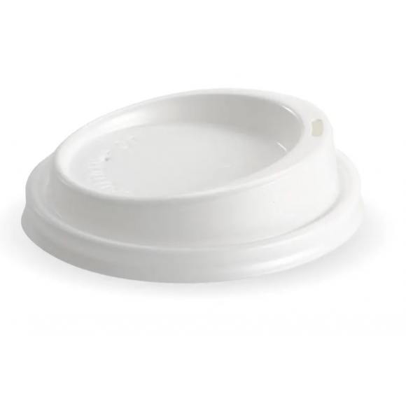 BioPak Large White PS BioCup Lid 90mm White Carton Of 1000