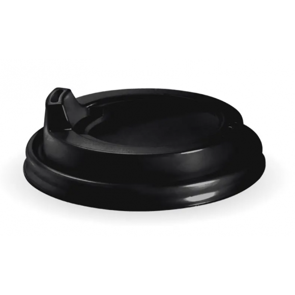 BioPak Large PS Sipper BioCup Lid 90mm Black Carton Of 1000