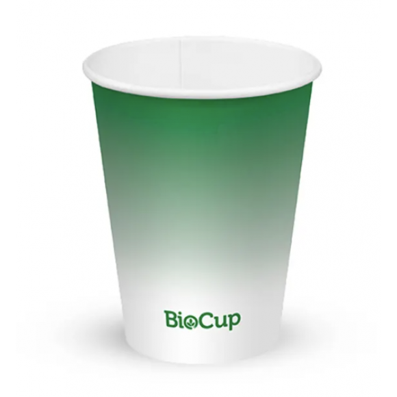 BioPak Cold Paper BioCup 280ml / 8oz (80mm) Green Carton Of 1000