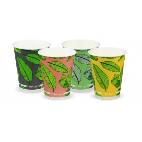 BioPak Leaf Cold Paper BioCup 390ml / 12oz (90mm) Carton Of 1000