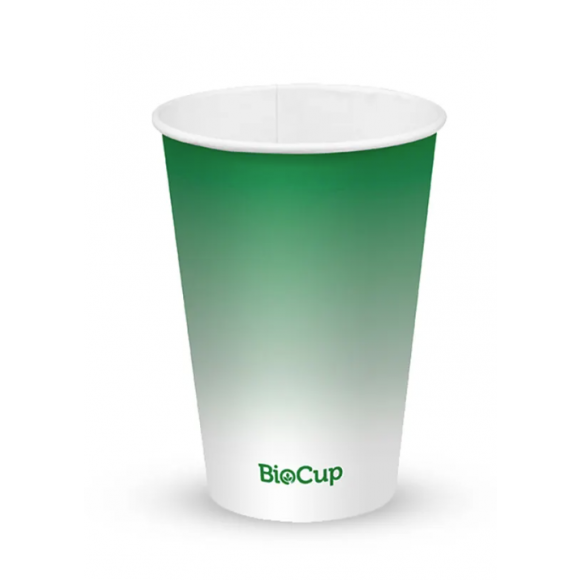 BioPak Cold Paper BioCup 420ml / 14oz (90mm) Green Carton Of 1000