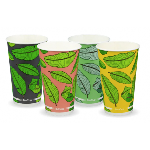 BioPak Leaf Cold Paper BioCup 510ml / 16oz (90mm)