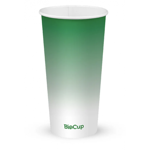 BioPak Cold Paper BioCup 600ml / 20oz (90mm) Green Carton Of 1000