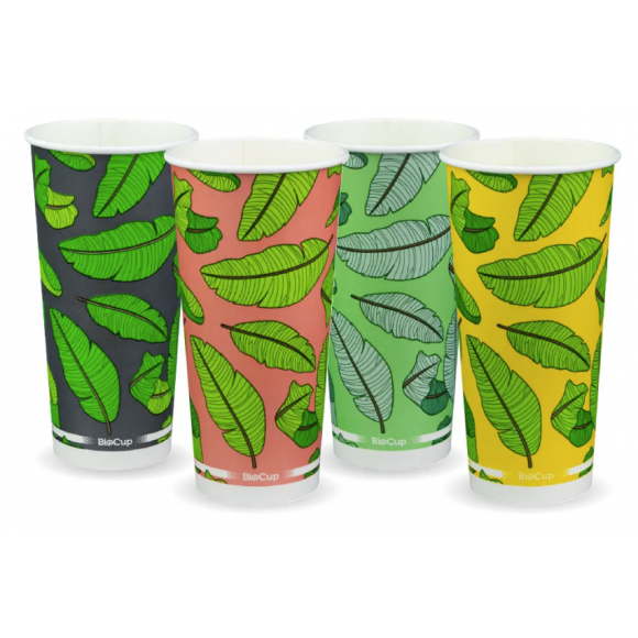 BioPak Cold Paper BioCup 650ml / 22oz (90mm) Leaf Carton Of 1000